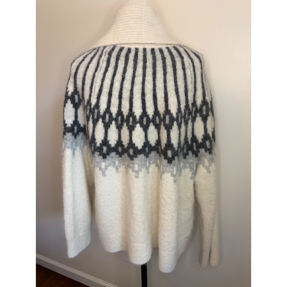Banana Republic Factory Alpaca Fair Isle Shawl Collar Cardigan Sweater Womens XL - Picture 3 of 7